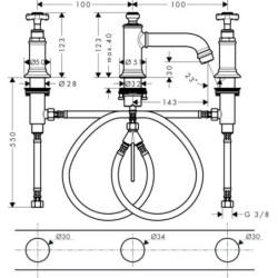 Umyvadlová baterie Hansgrohe Axor Montreux s výpustí kartáčovaný nikl 16536820