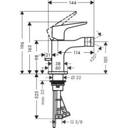 Bidetová baterie Hansgrohe Axor Citterio E s výpustí chrom 36121000