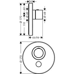 Sprchová baterie Hansgrohe Axor Showerselect bez podomítkového tělesa kartáčovaný nikl 36726820
