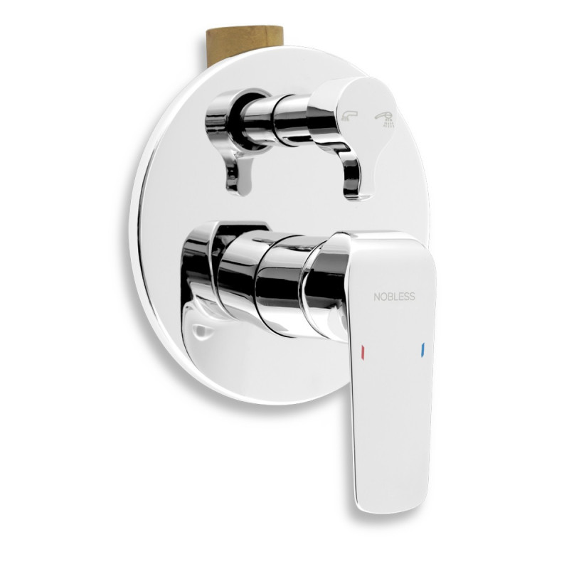 Sprchová a vanová baterie Novaservis Nobless Tina včetně podomítkového tělesa chrom 38050R.0