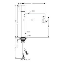 Umyvadlová baterie Hansgrohe Axor Uno s neuzavíratelným vtokem chrom 45003000