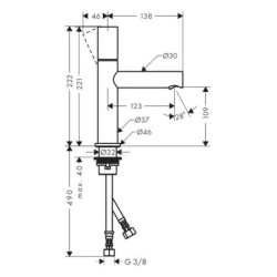 Umyvadlová baterie Hansgrohe Axor Uno s neuzavíratelným vtokem kartáčovaný nikl 45002820