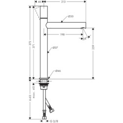 Vysoká umyvadlová baterie Hansgrohe Axor Uno s neuzavíratelným vtokem kartáčovaný nikl 45004820