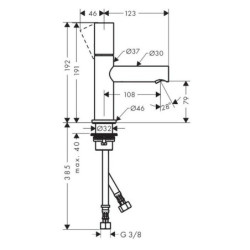 Umyvadlová baterie Hansgrohe Axor Uno s neuzavíratelným vtokem kartáčovaný nikl 45005820