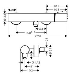 Sprchová baterie Hansgrohe Axor Uno bez sprchového setu 150 mm kartáčovaný nikl 45600820