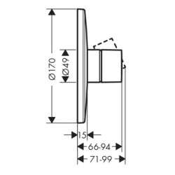 Sprchová baterie Hansgrohe Axor Uno bez podomítkového tělesa chrom 45605000