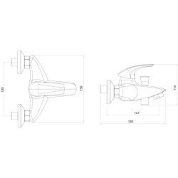 Vanová baterie Novaservis Metalia 57 se sprchovým setem 100 mm chrom 57024.0