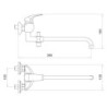 Vanová baterie Novaservis Metalia 57 bez sprchového setu 100 mm chrom 57037/1.0