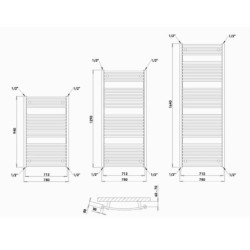 Radiátor kombinovaný P.M.H. Blenheim 94x45 cm metalická stříbrná CB1450940MS