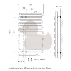 Radiátor pro ústřední vytápění Anima Ricordi 105x60 cm chrom BR6001050CR