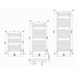 Radiátor kombinovaný P.M.H. Savoy 121x48 cm metalická stříbrná CS44801210MS