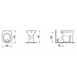 Wc stojící Laufen Pro zadní odpad H8259560000001