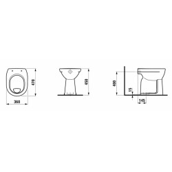 Wc stojící Laufen Pro spodní odpad H8259574000001