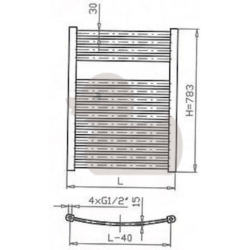 Radiátor kombinovaný Thermal Trend KM 78,3x45 cm bílá KM450783
