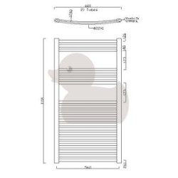 Radiátor kombinovaný Anima Marcus 111,8x60 cm chrom MA6001118CR