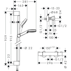 Sprchová baterie Hansgrohe Crometta se sprchovým setem 150 mm bílá/chrom 27813400