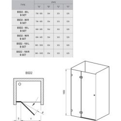 Set Ravak Brilliant chrom BSETBSD2100LCR