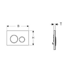 Tlačítko čelní Geberit Sigma21 bez výplně 115.884.00.1