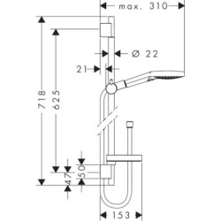 Sprchový set Hansgrohe Raindance Select S s mýdlenkou chrom 26632000