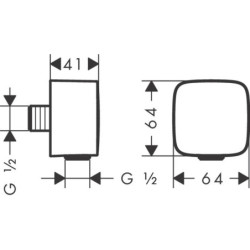 Přípojka hadice Softcube Hansgrohe FixFit, chrom 36731000