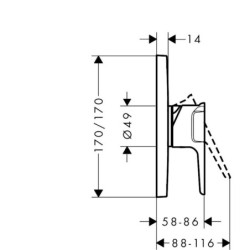 Sprchová baterie pod omítku Hansgrohe Axor Citterio E, chrom 36655000