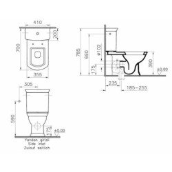 Wc kombi, pouze mísa VitrA Ricordi vario odpad 4160-003-0075