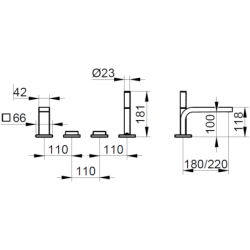 Vanová baterie Keuco Edition 11 se sprchovým setem bronz 51130030200