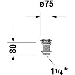 Průtokový ventil neuzavíratelný Duravit chrom 0050381000
