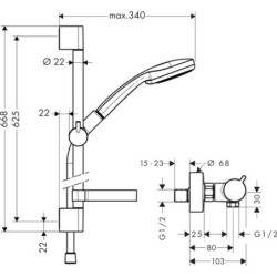 Sprchová baterie Hansgrohe Croma 100 se sprchovým setem 150 mm chrom 27032000