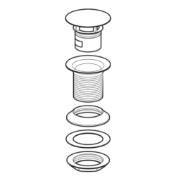 Odpadní ventil Geberit s volným přívodem a krytem ventilu 152.050.21.1