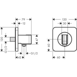 Podomítkový vývod Hansgrohe Axor Citterio E, chrom 36724000