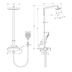 Sprchový systém Hansgrohe Raindance Select E na stěnu s termostatickou baterií chrom 27282000