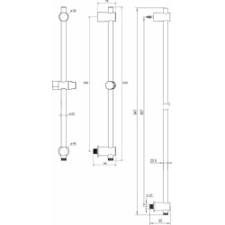Sprchová tyč Ravak 975.00 s držákem sprchy chrom X07P342