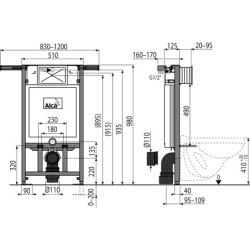 Nádržka k WC Alca A1021000