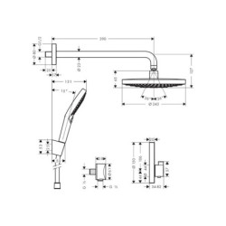 Sprchový systém Hansgrohe Raindance Select včetně podomítkového tělesa chrom 27297000