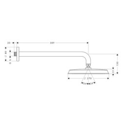 Hlavová sprcha Hansgrohe Raindance Classic na stěnu včetně sprchového ramena chrom/vzhled zlata 27424090
