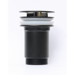 Výpust umyvadlová průtočná Alca 5/4" celokovová, velká zátka, černá A396Black