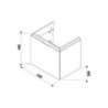Koupelnová skříňka pod umyvadlo Jika Cubito 54x39,9x48 cm dub H40J4223015191