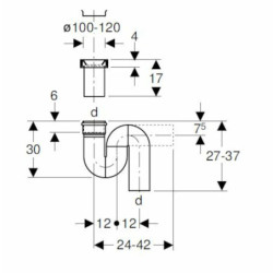 Zápach. uzávěrka Geberit pro WC, D110 167.734.16.1
