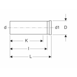 GEBERIT PE přímé hrdlo pro závěsné WC d 110, 367.887.16.1