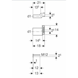 Připojovací souprava GEBERIT pro WC, excentrická, s připevňovacím materiálem 405.116.00.1