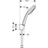 Sprchová hlavice s hadicí Hansgrohe Croma 100 chrom 27594000