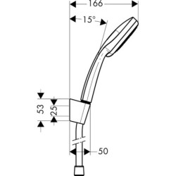 Sprchová hlavice s hadicí Hansgrohe Croma 100 chrom 27593000