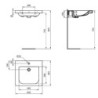 Umyvadlo Ideal Standard Connect Freedom 60x55,5 cm, otvor pro baterii uprostřed