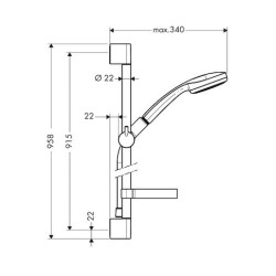 Sprchový set Hansgrohe Croma 100 s mýdlenkou chrom 27724000