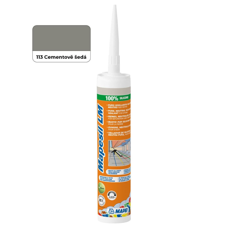 Silikon Mapei Mapesil LM šedá 310 ml MAPSLM113