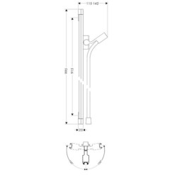 Sprchová tyč Hansgrohe Puravida se sprchovou hadicí chrom 27844000