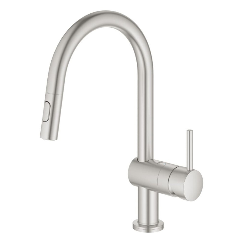 Dřezová baterie GROHE Minta Touch s vytahovací sprškou supersteel 31358DC2
