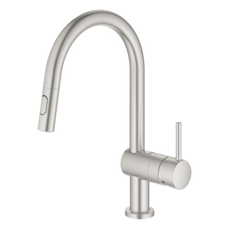 Dřezová baterie GROHE Minta Touch s vytahovací sprškou supersteel 31358DC2