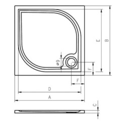 Sprchová vanička obdélníková Riho Kolping 100x90 cm litý mramor DB3200500000000